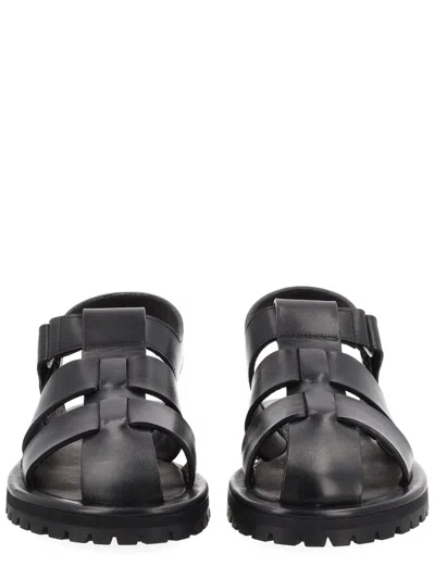 Studio Nicholson Elegant Leather Sandals - Women's Size Adjustable In Black