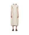 Studio Nicholson Off-white Enna Midi Dress In Nude