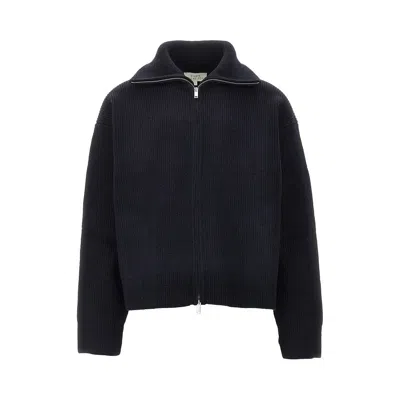 Studio Nicholson Erino Wool Knitted Full-zip Sweater In Black