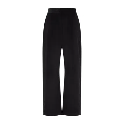 Studio Nicholson Espresso Grange Relaxed Curved Leg Trousers In Black
