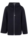 Studio Nicholson Parka With Hood And Drawstring Detail In Blue