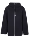 Studio Nicholson Parka With Hood And Drawstring Detail In Blue
