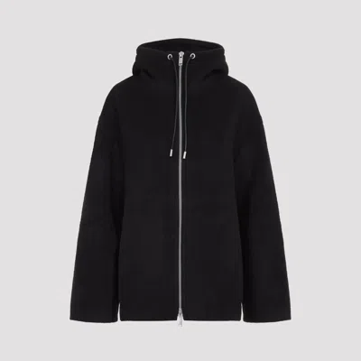 Studio Nicholson Etna Zip-through Hooded Jacket In Wool Blend In Black
