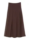 Studio Nicholson Fuse Pleated Midi Skirt In Brown