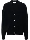 Studio Nicholson Relaxed Fit Wool Cardigan With Deep V-neck In Black
