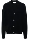 Studio Nicholson Relaxed Fit Wool Cardigan With Deep V-neck In Black