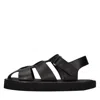 Studio Nicholson Black Calf Leather Micro Rubber Sandals In Black
