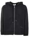 Studio Nicholson Fleece Back Zip Through Hoodie With Logo