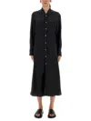 Studio Nicholson Long Sleeve Midi Length Dress In Black