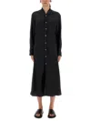 Studio Nicholson Long Sleeve Midi Length Dress In Black