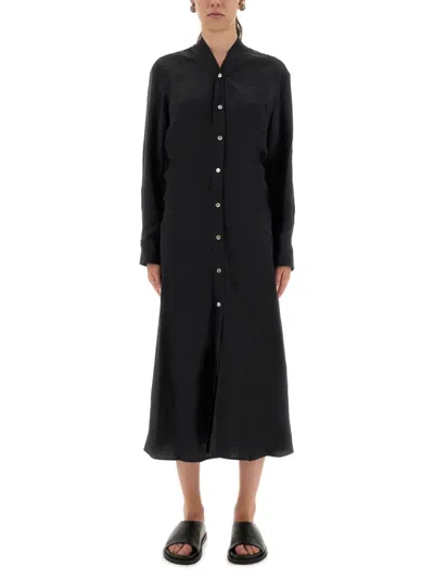 Studio Nicholson "flower" Midi Dress In Black