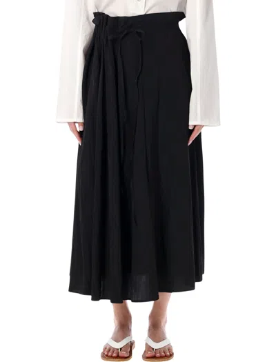 Studio Nicholson Flowy A-line Wrap Skirt In Black