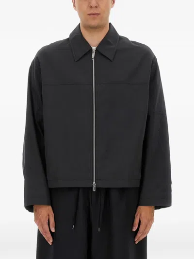 Studio Nicholson Fola Zip Cotton Jacket In Black