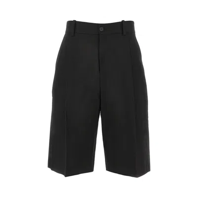 Studio Nicholson 'fowld' Broken Twill Shorts In Black