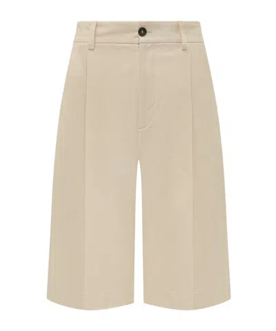 Studio Nicholson Knee-length Front Closure Mini Shorts In Nude