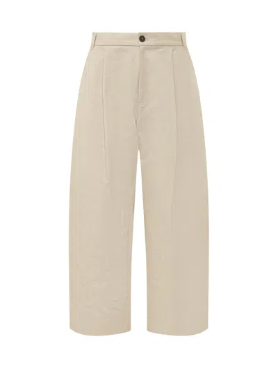 Studio Nicholson Front Pleat Mini Trousers In Neutral