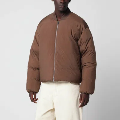 Studio Nicholson Frye Bark Nylon Bomber Jacket In Brown