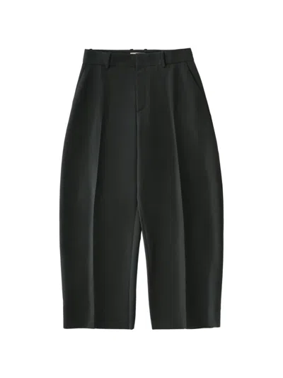 Studio Nicholson Fume Curved-leg Tailored Trousers In Black