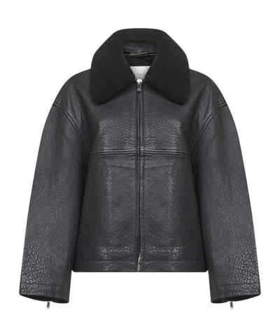 Studio Nicholson Fur Coat In Black