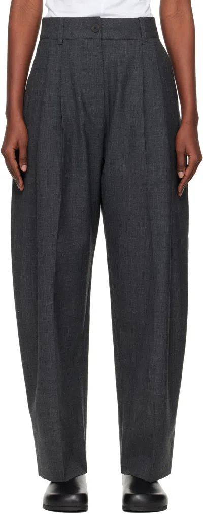 Studio Nicholson Gray Acuna Heritage Wool Trousers In Black