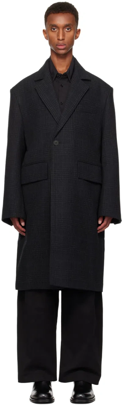 Studio Nicholson Gray Brooke Coat In Multi