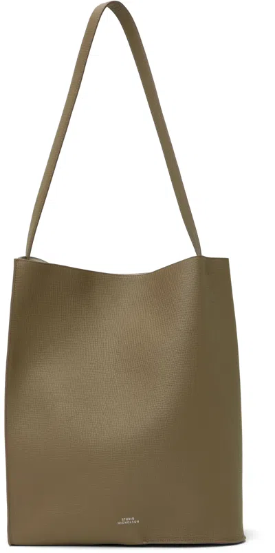 Studio Nicholson Gray Doublet Type 2 Leather Tote In Elephant