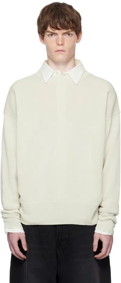 Studio Nicholson Gray Kami Sweater In White