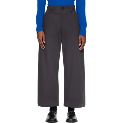 Studio Nicholson Gray Minard Trousers In Black