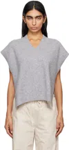 Studio Nicholson Gray Poros Vest In Grey Melange
