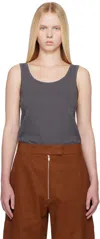 Studio Nicholson Gray Rist Jersey Tank Top In Thunder