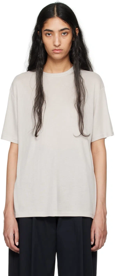 Studio Nicholson Gray Rond T-shirt In Bone Grey