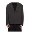 Studio Nicholson Oversized Blazer Notched Lapel Front Pockets In Black