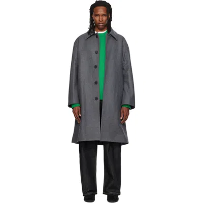 Studio Nicholson Gray Wool Overcoat