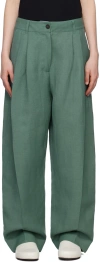 Studio Nicholson Green Acuna Trousers In Lake