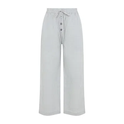 Studio Nicholson Green Atti Linen Pants In Gray