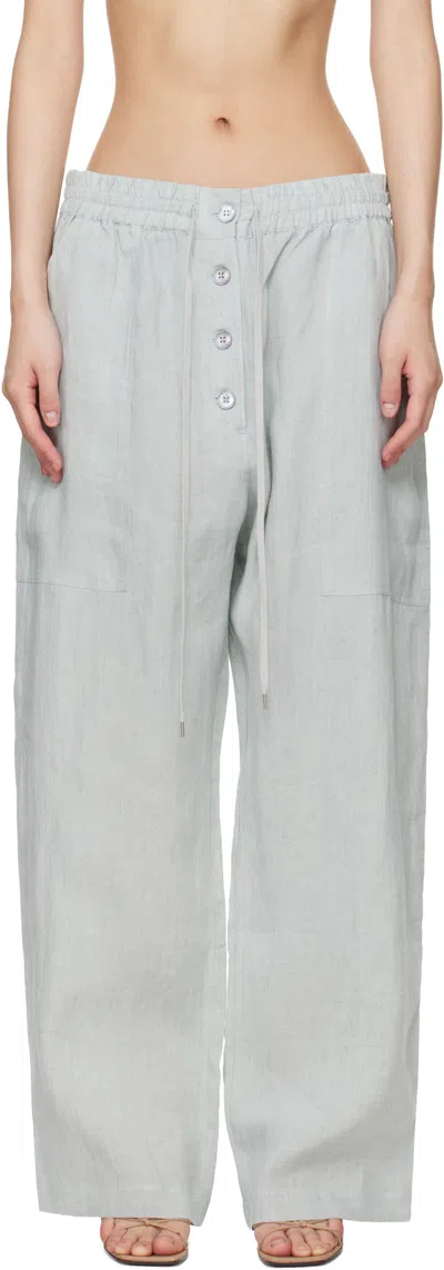 Studio Nicholson Green Attis Trousers In Gray