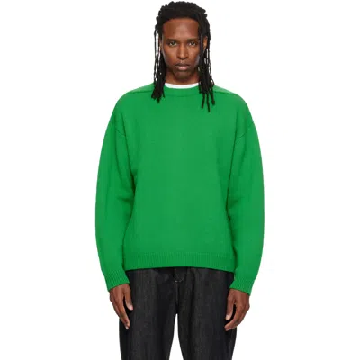 Studio Nicholson Green Guernsey Sweater In Meadow Green
