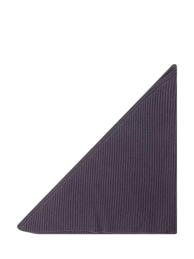 Studio Nicholson Grey Knitted Triangular Scarf In Blue