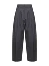 Studio Nicholson Grey Melange Wool Acuna Trousers In Multi