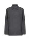 Studio Nicholson Grey Melange Wool Pinole Shirt In Multi