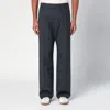 Studio Nicholson Grey Wool Wide Trousers In Brown