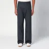 Studio Nicholson Grey Wool Wide Trousers In Brown