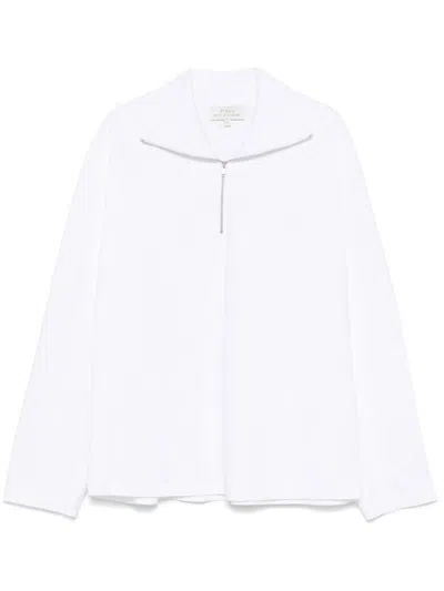 Studio Nicholson Half-zip Sweatshirt In White