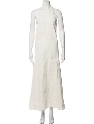 Pre-owned Studio Nicholson Halterneck Long Dress In Neutrals