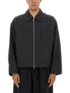 Studio Nicholson Harrington Jacket Zip Front Collared Design In Gray