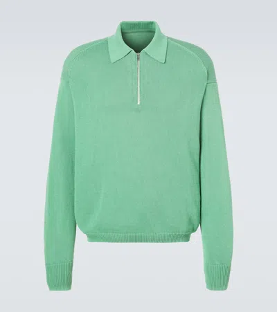 Studio Nicholson Heddy Half-zip Sweater In Green