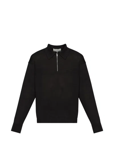 Studio Nicholson Heddy Polo-collar Sweater In Black