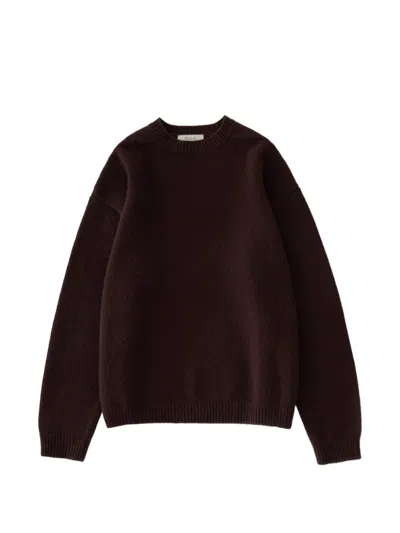 Studio Nicholson Hemyl Crew-neck Sweater In Brown