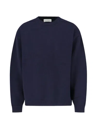 Studio Nicholson Hemyl Ribbed-trim Sweater In Blue