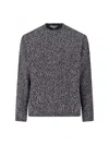 Studio Nicholson Textured Knit Long Sleeve Sweater In Gray